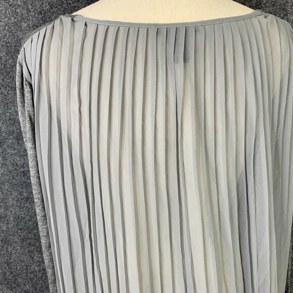 Chelsea & Theodore Knit Sweater Women XL Pleated Sheer Back Long Sleeve Gray - Picture 6 of 10